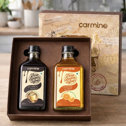 Zero Sugar Syrups Gift Pack | Bourbon Vanilla and Orange Burst Syrup | 240 g each