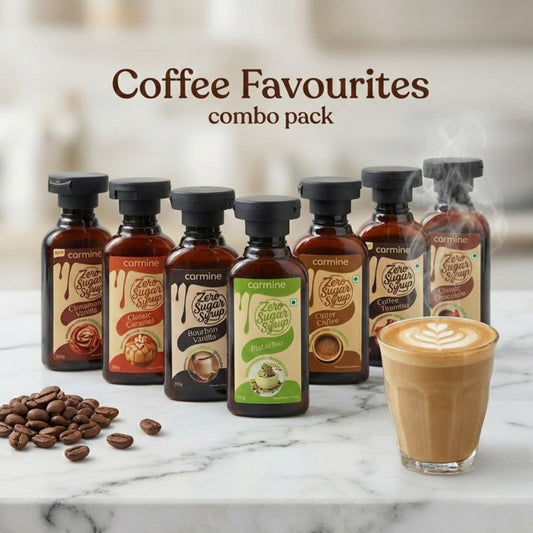 Zero Sugar Syrups | Coffee Favourites | Pack of 7 Flavours | 60 g each