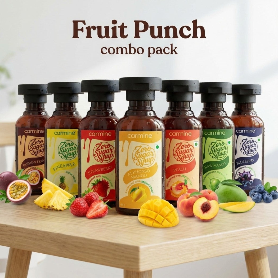 Zero Sugar Syrups | Fruit Punch | Pack of 7 Flavours | 60 g each