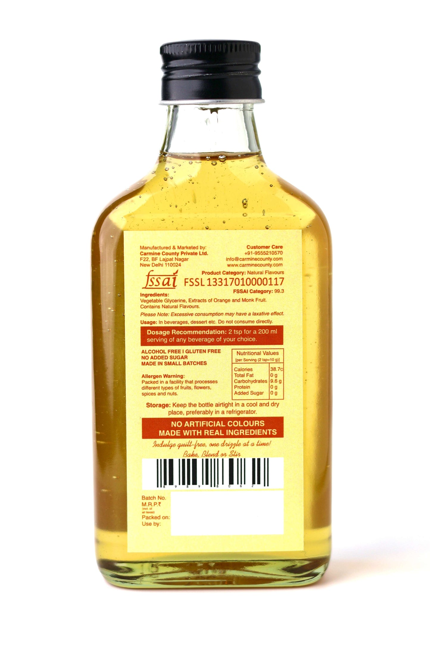 Zero Sugar Syrups Gift Pack | Bourbon Vanilla and Orange Burst Syrup | 240 g each