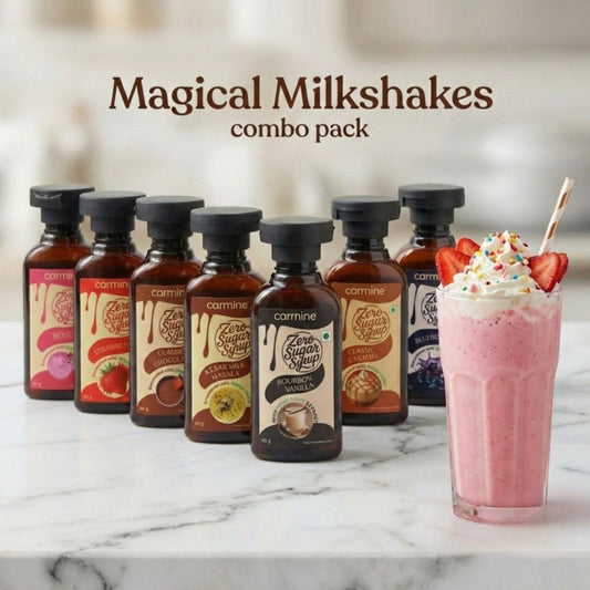 Zero Sugar Syrups | Magical Milkshakes | Pack of 7 Flavours | 60 g each