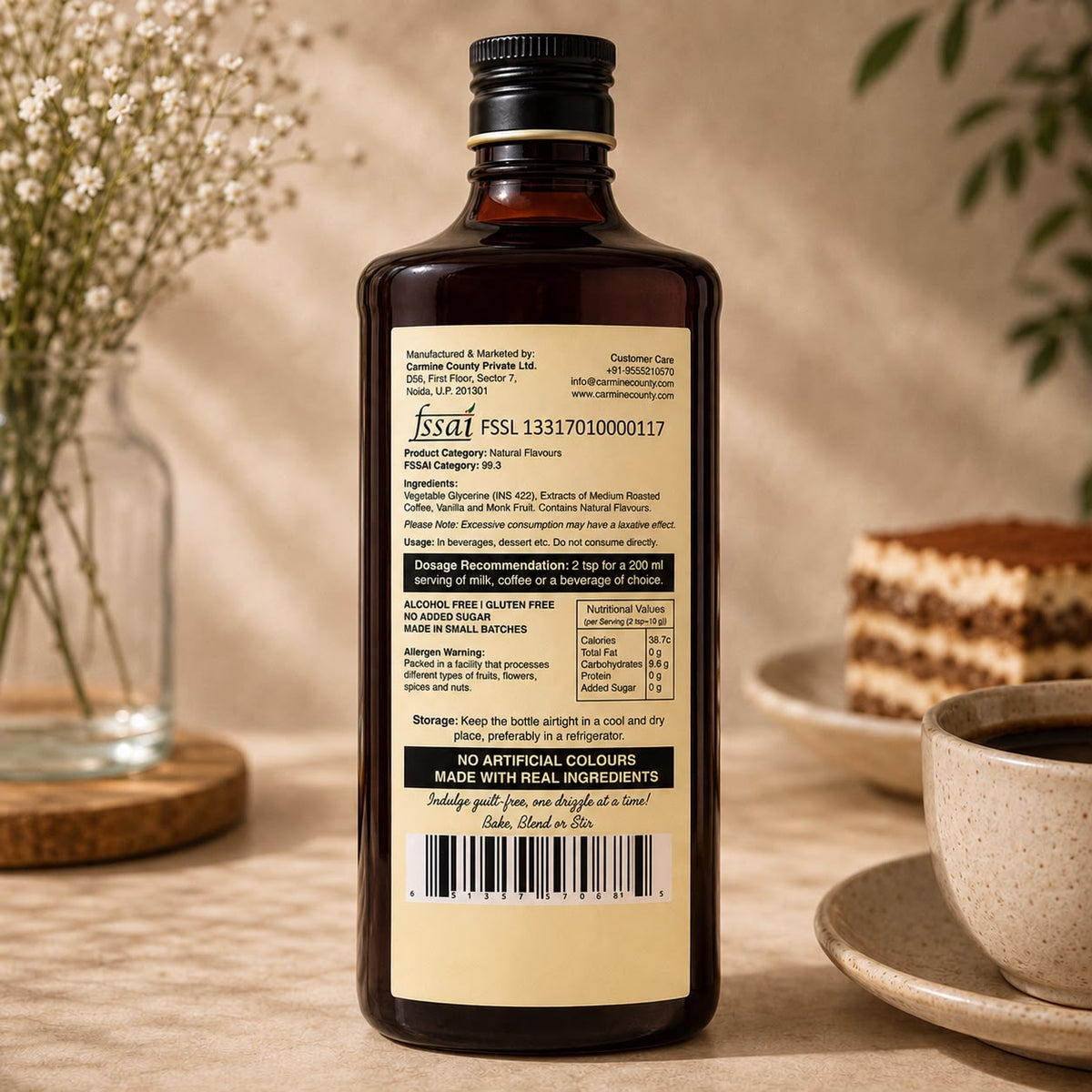 Zero Sugar Syrup - Natural, Plant-Based, Contains Monk Fruit Extract