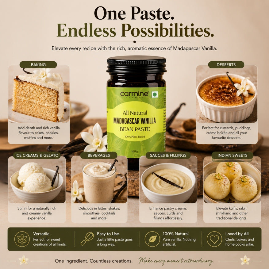 Zero Sugar Vanilla Paste Combo | Pack of 3 | For Coffee & Milkshakes | 100 g each