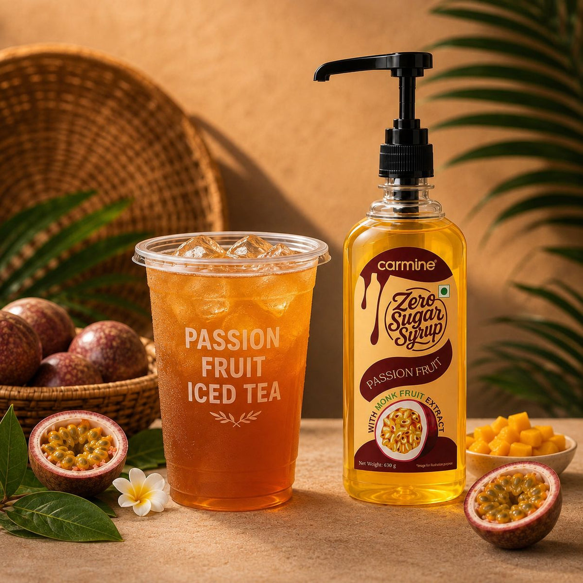 Zero Sugar Syrup - Pump Bottle - Natural, Plant-Based, Contains Monk Fruit Extract, 630 g