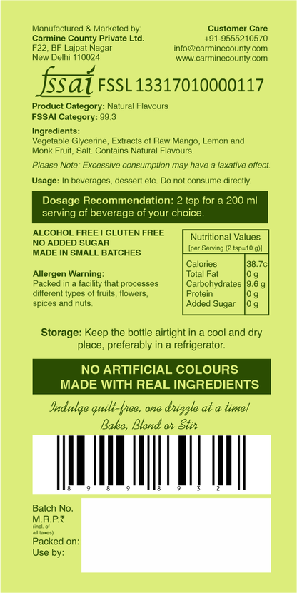 Zero Sugar Syrup - Natural, Plant-Based, Contains Monk Fruit Extract