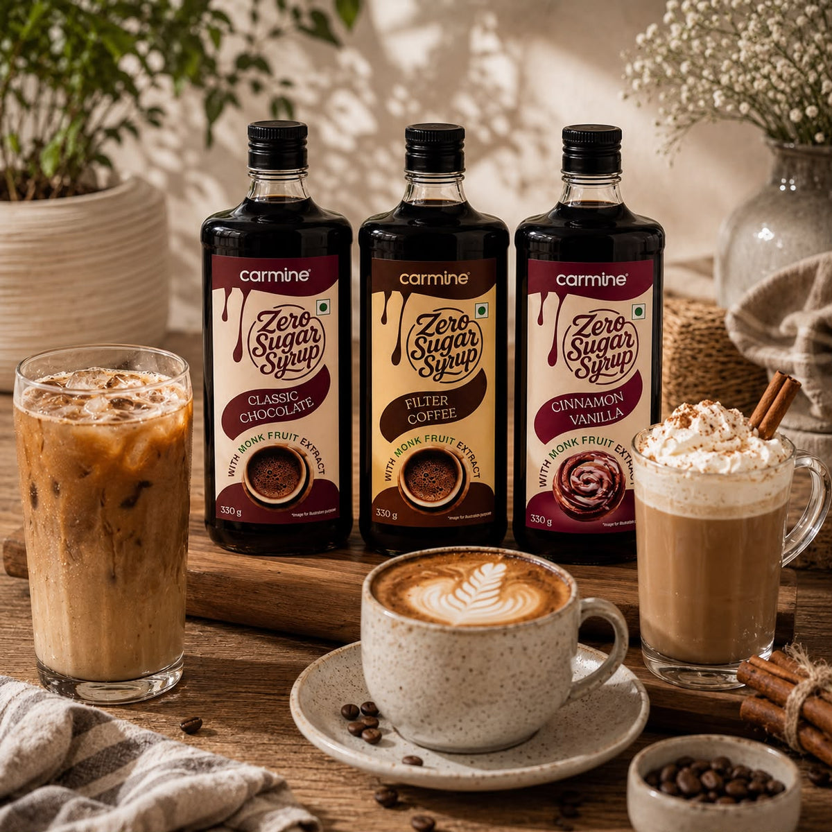 Zero Sugar Syrups | Cozy Nights Pack | Pack of 3 Flavours | 330 g each
