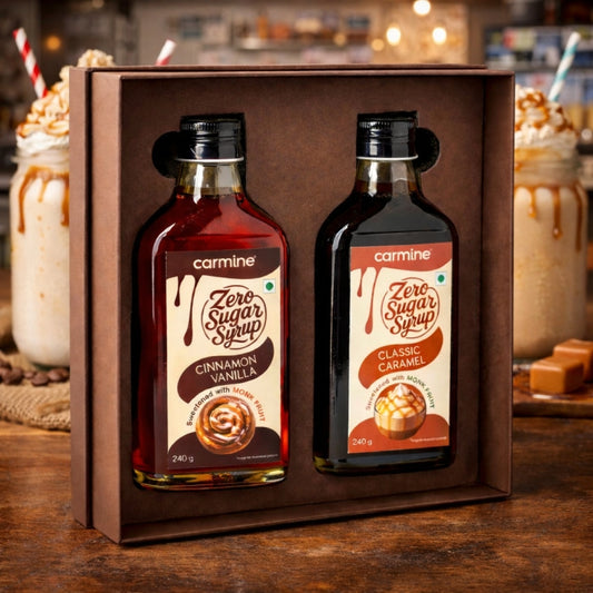 Zero Sugar Syrups Gift Pack | Cinnamon Vanilla and Caramel Syrup | 240 g each