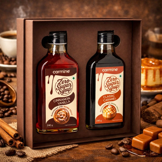 Zero Sugar Syrups Gift Pack | Cinnamon Vanilla and Caramel Syrup | 240 g each