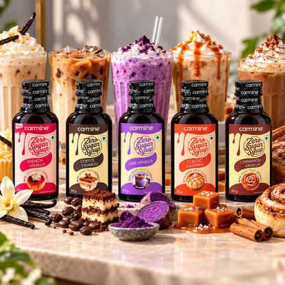 Zero Sugar Syrups | Coffee Essentials | Pack of 5 Flavours | 60 g each | Gift Pack