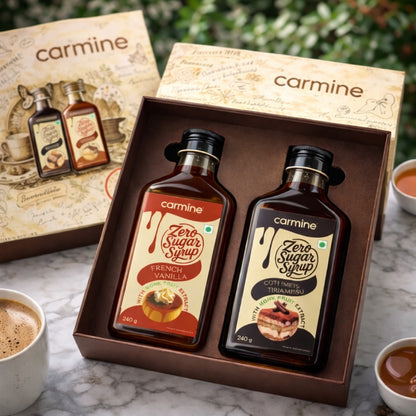 Zero Sugar Syrups Gift Pack | French Vanilla and Coffee Tiramisu Syrup | 240 g each