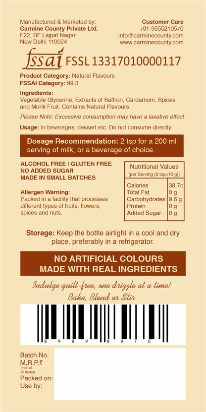 Zero Sugar Syrups | Desi Indulgence Box | Pack of 3 Flavours | 330 g each
