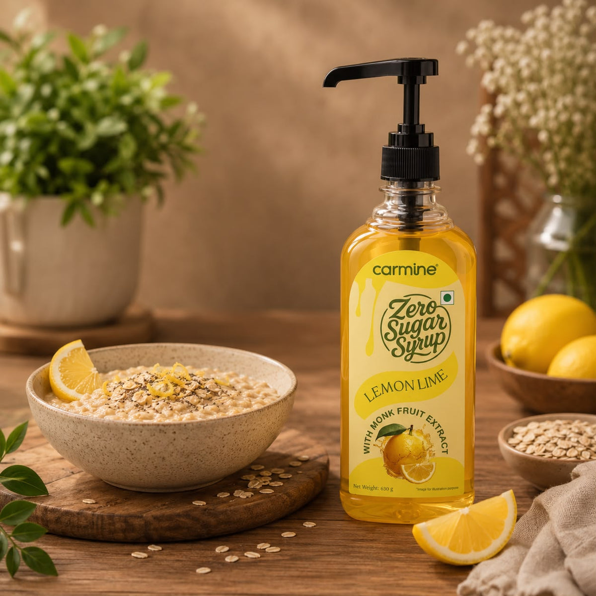 Zero Sugar Syrup - Pump Bottle - Natural, Plant-Based, Contains Monk Fruit Extract, 630 g