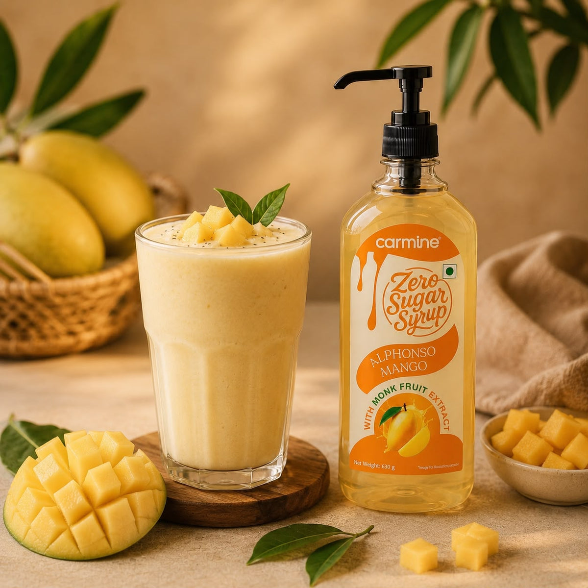 Zero Sugar Syrup - Pump Bottle - Natural, Plant-Based, Contains Monk Fruit Extract, 630 g