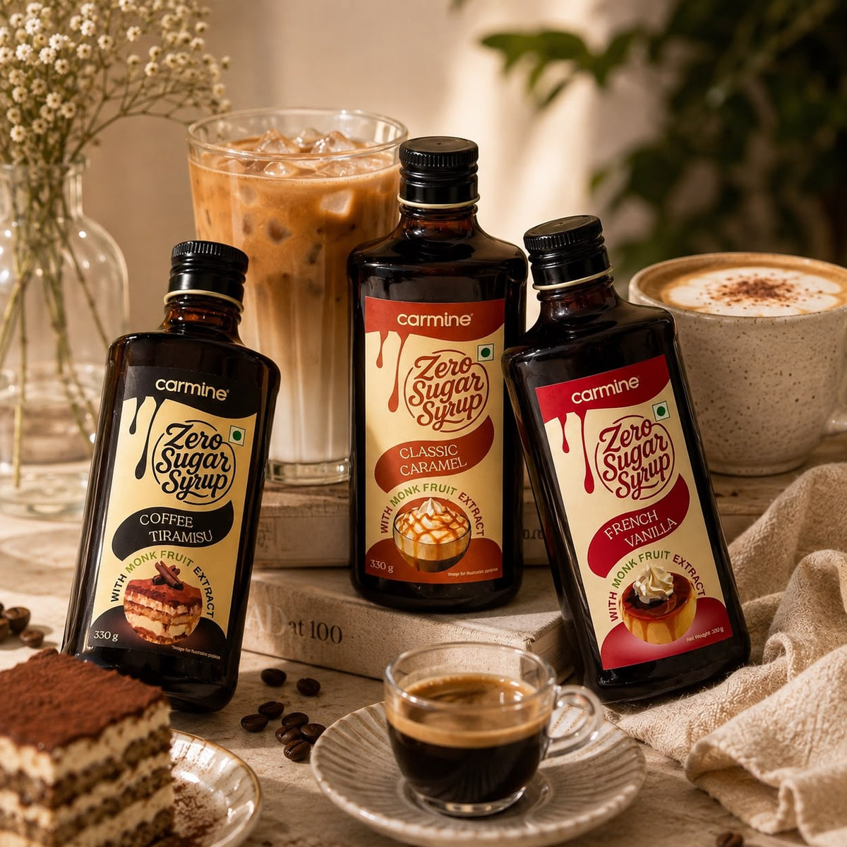Zero Sugar Syrups | The OG Coffee Starter Pack | Pack of 3 Flavours | 330 g each