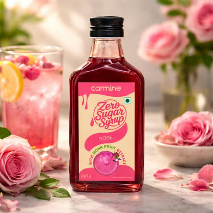 Zero Sugar Syrups Desi Flavours Gift Pack | Kesar Milk Masala and Rose Syrup | 240 g each